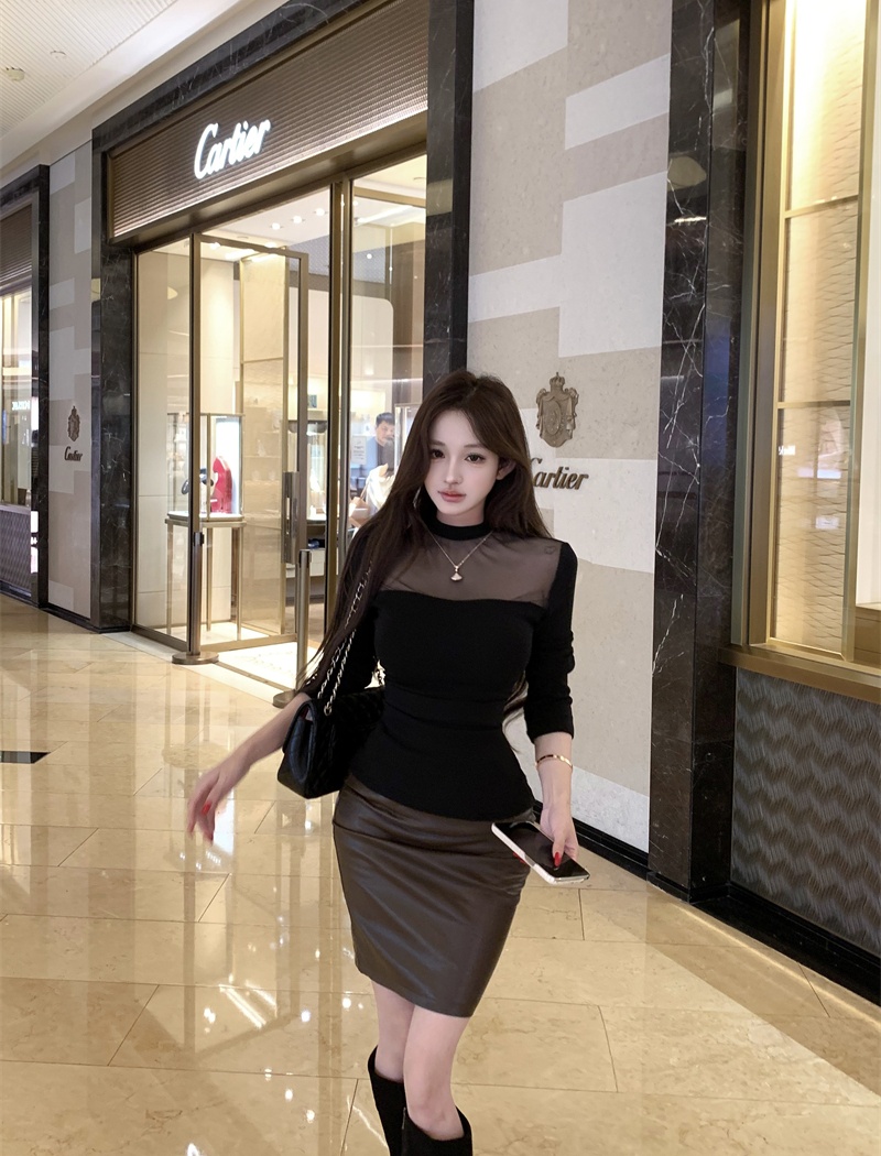 Long sleeve slim sweater autumn and winter tops for women