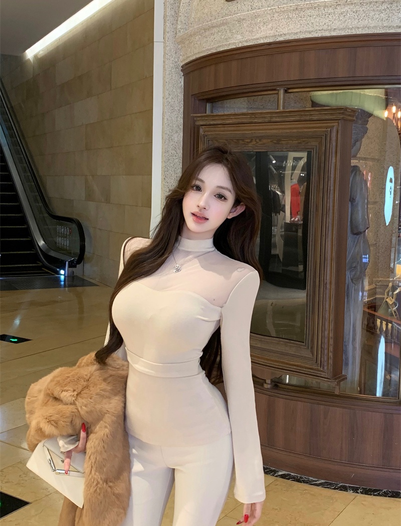 Long sleeve slim sweater autumn and winter tops for women