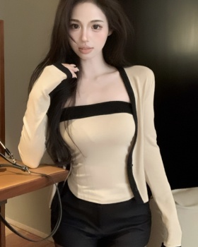 Temperament cardigan coat 2pcs set for women