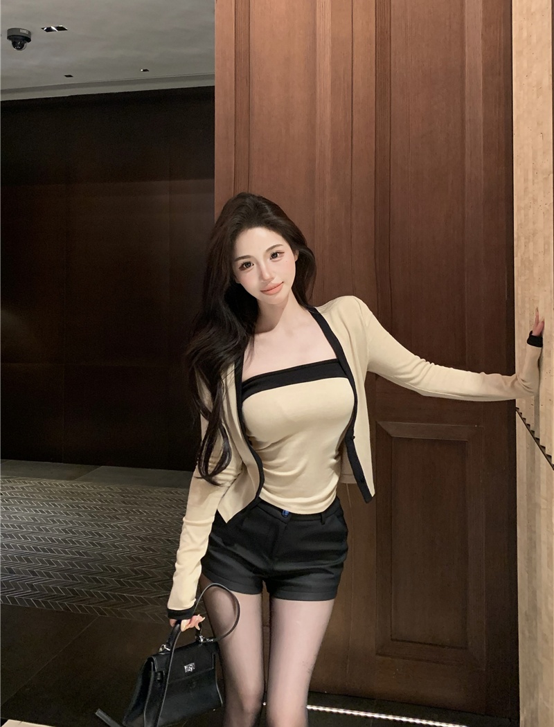 Temperament cardigan coat 2pcs set for women