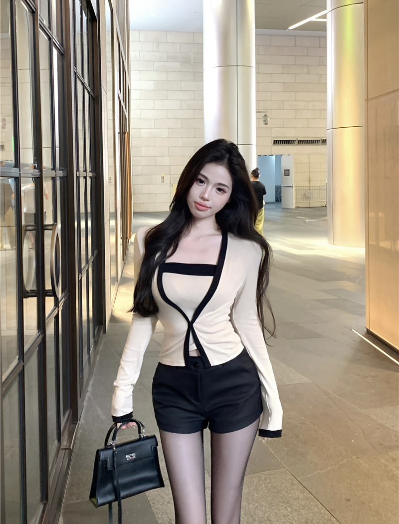 Temperament cardigan coat 2pcs set for women