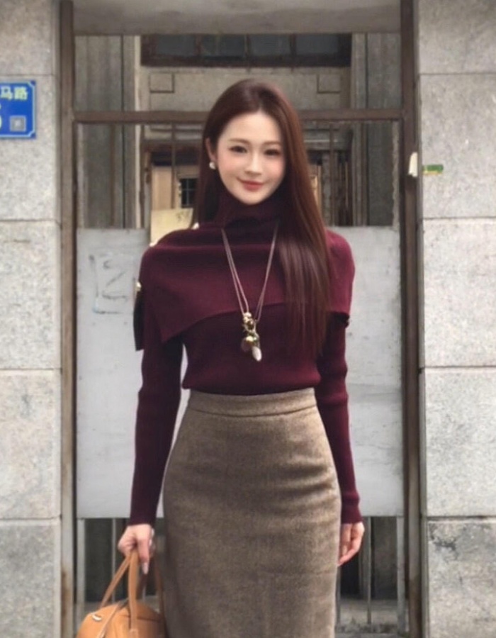 Irregular sweater fashion shawl 2pcs set