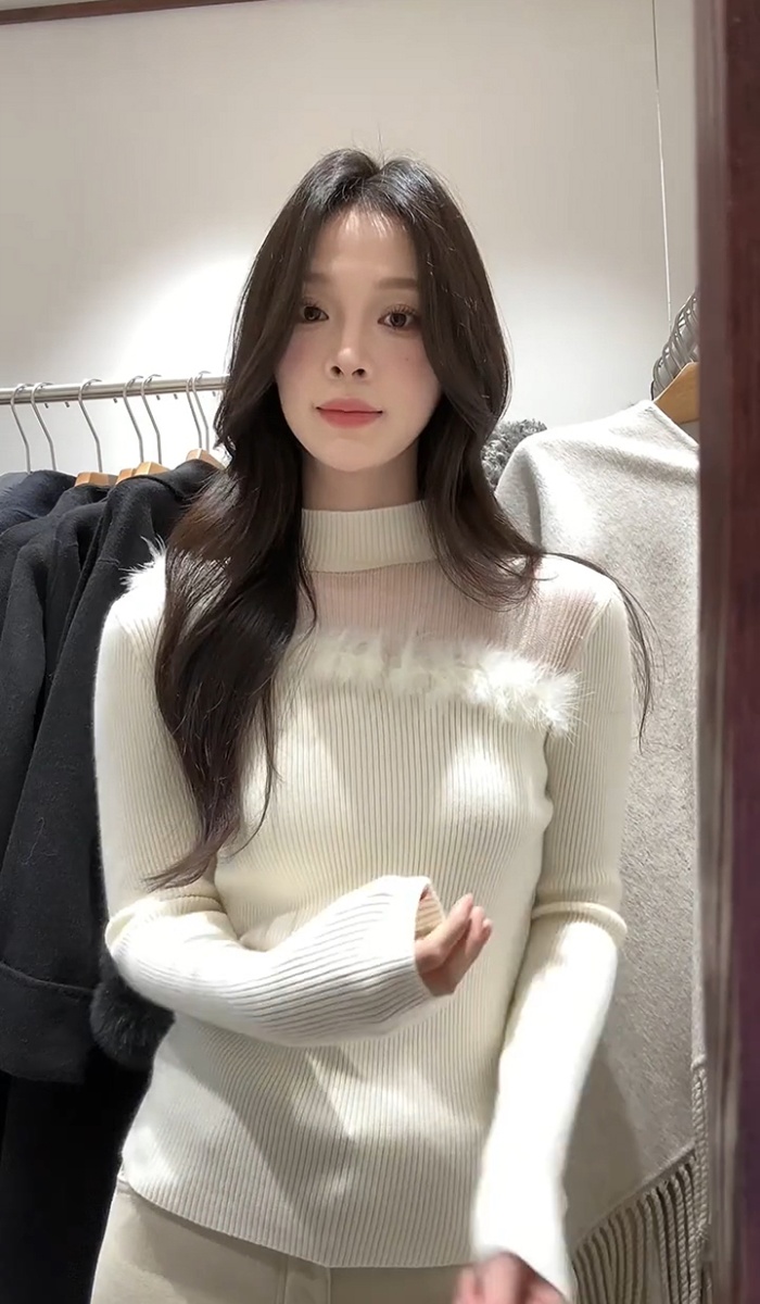 Splice burr bottoming shirt knitted sweater for women