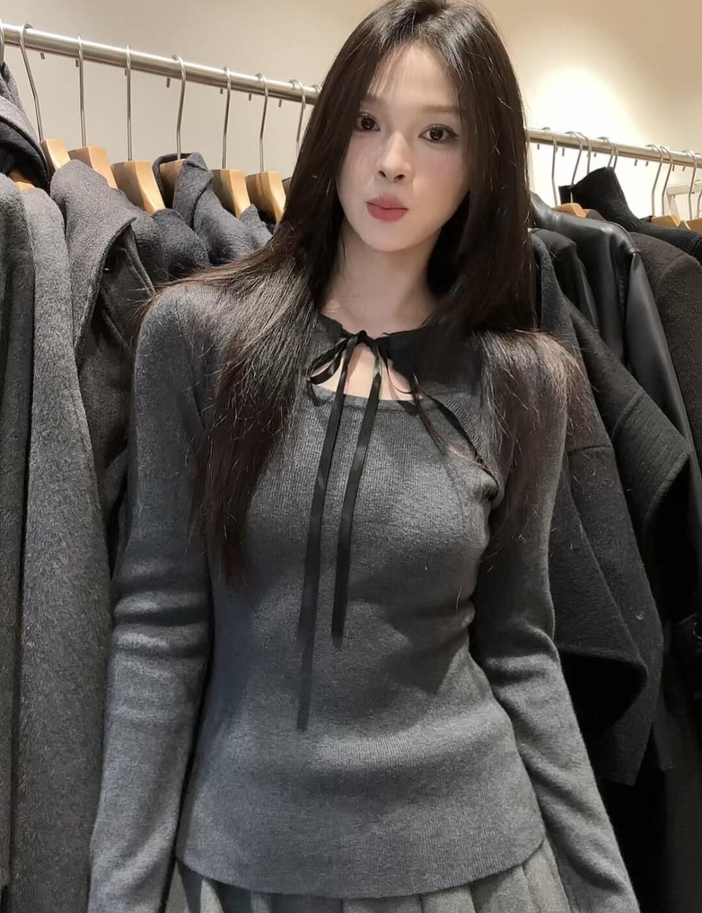 Unique Korean style inside the ride bottoming shirt for women