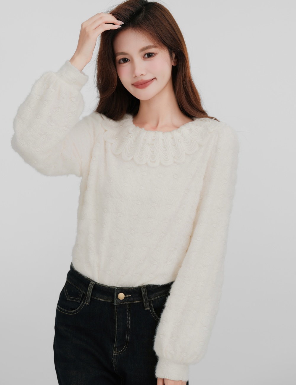 Round neck inside the ride bottoming shirt thick tops