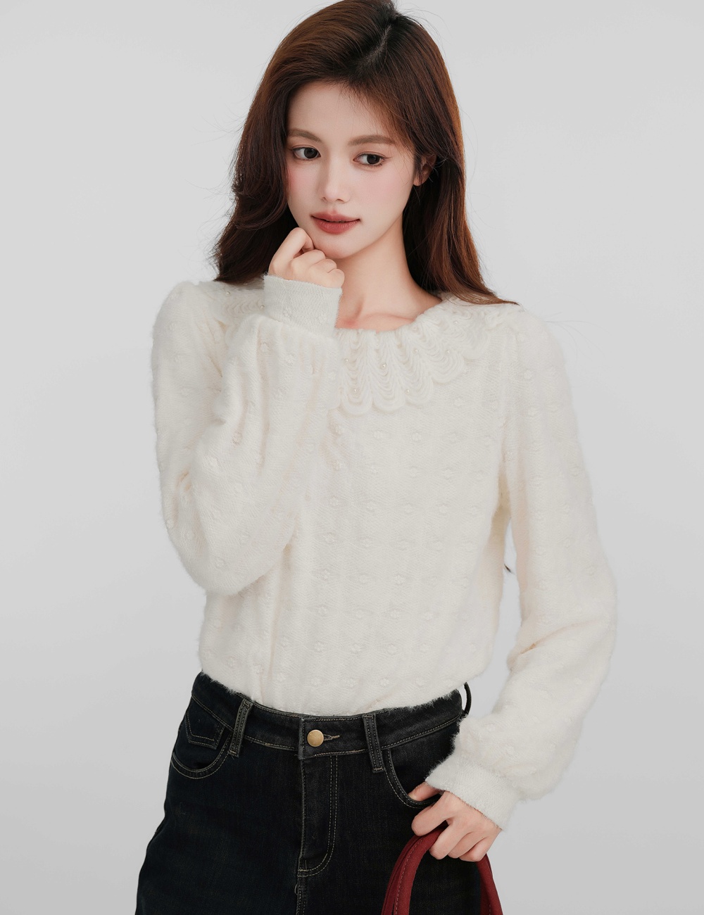 Round neck inside the ride bottoming shirt thick tops