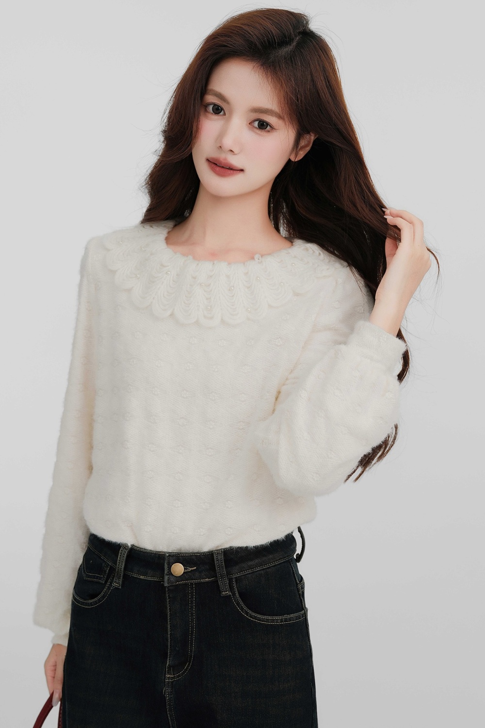 Round neck inside the ride bottoming shirt thick tops