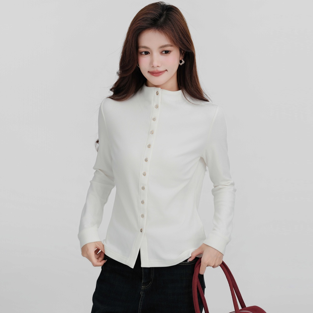 Thermal cstand collar shirt autumn and winter tops