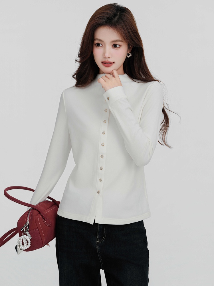 Thermal cstand collar shirt autumn and winter tops