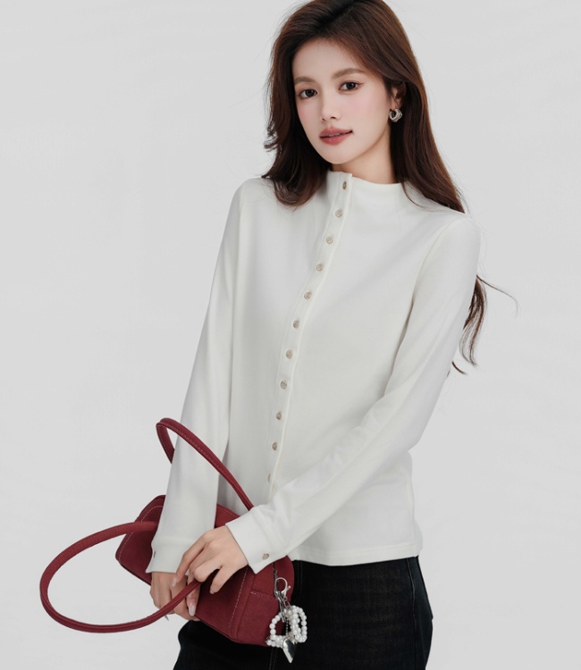 Thermal cstand collar shirt autumn and winter tops