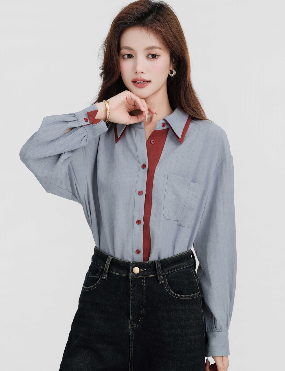 Long sleeve thick tops plus velvet shirt for women