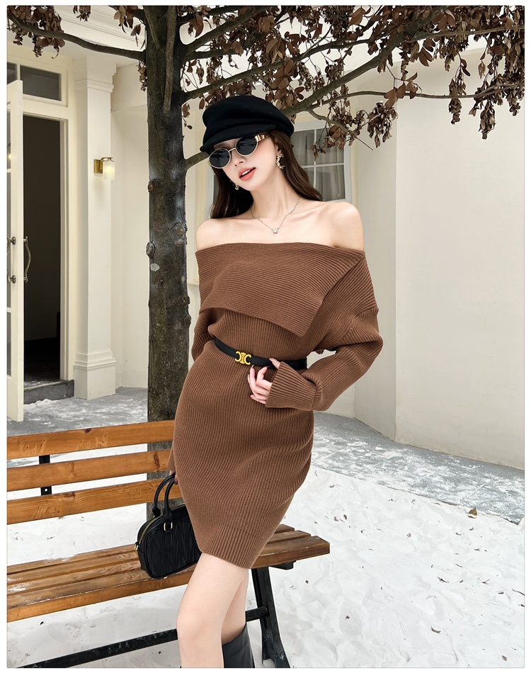 Strapless ladies dress knitted sweater dress for women
