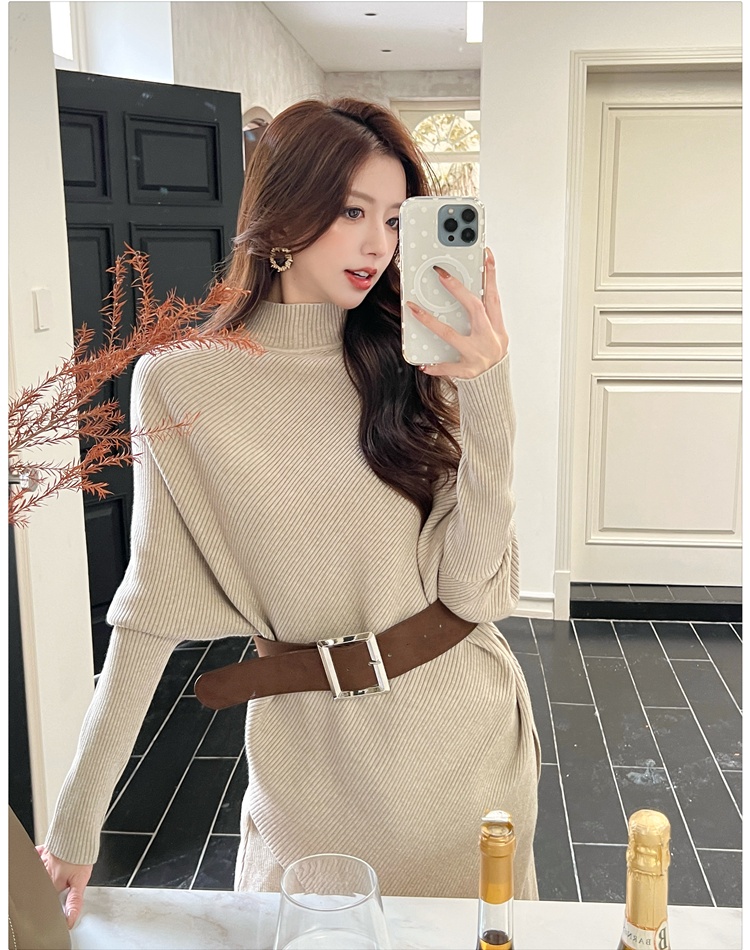 High waist bat sleeve tops autumn and winter skirt 2pcs set