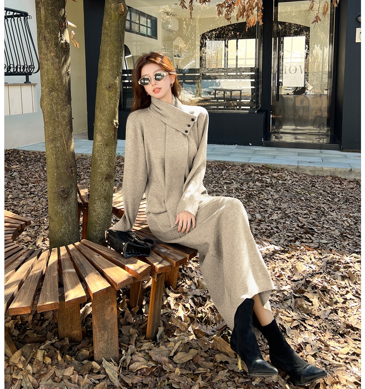 Knitted scarves sweater dress 3pcs set for women