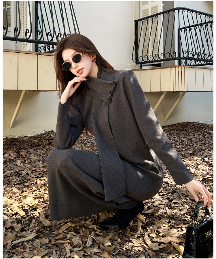 Knitted scarves sweater dress 3pcs set for women