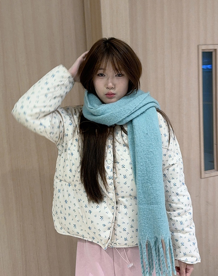 Down cotton coat floral bread clothing for women