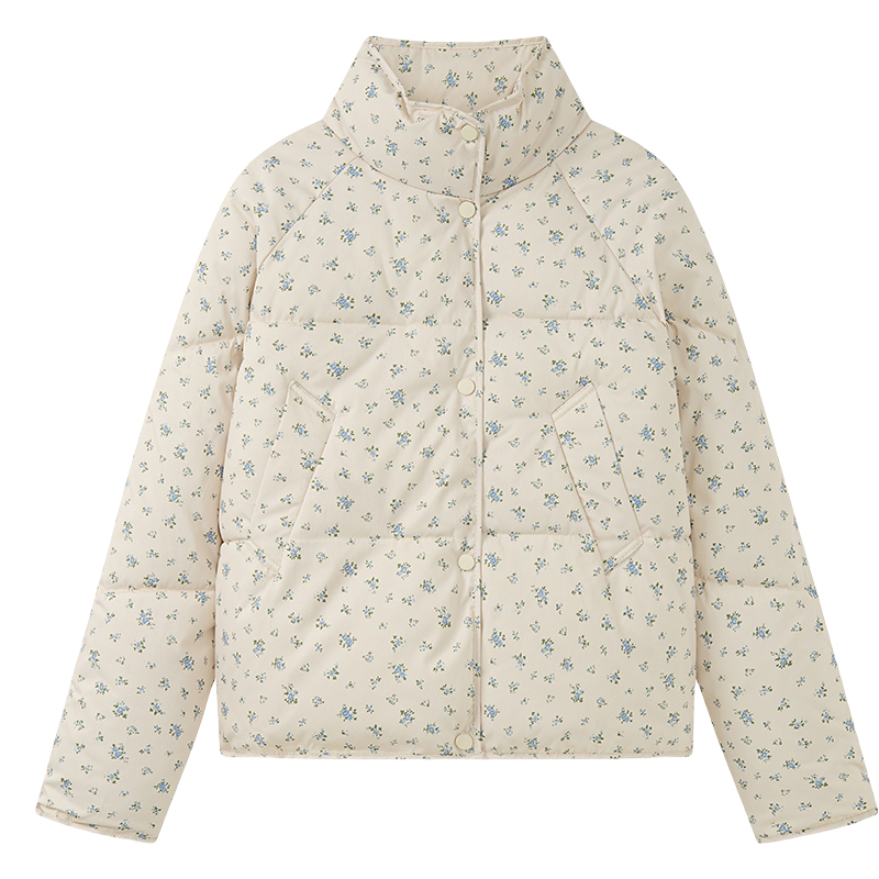 Down cotton coat floral bread clothing for women