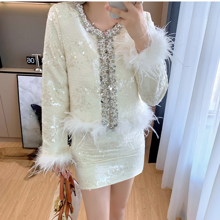 Splice jacket light luxury short skirt a set for women