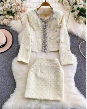 France style coat Casual short skirt a set for women