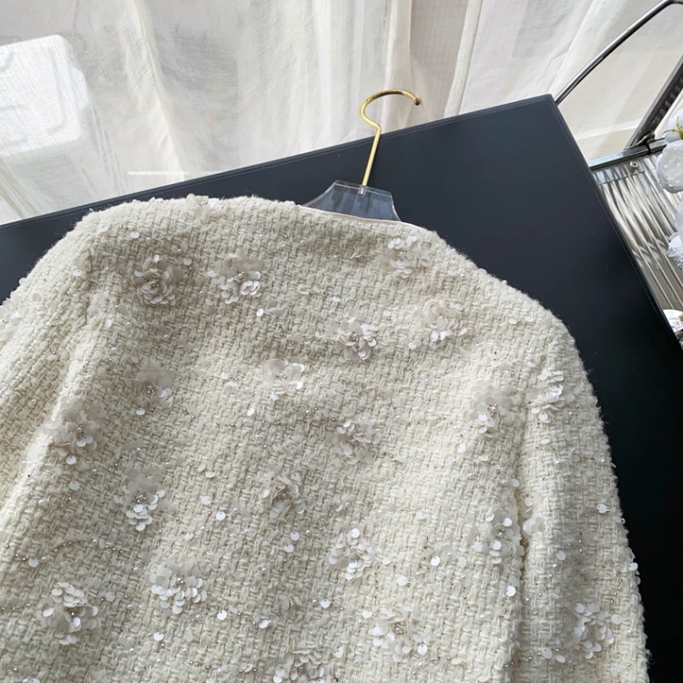 Elmo woolen coat round neck tops for women