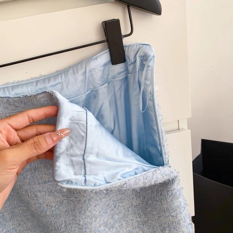 Sequins pearl skirt long sleeve rhinestone coat for women