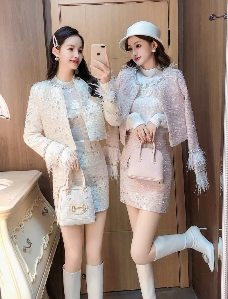 France style splice coat fashion skirt a set for women