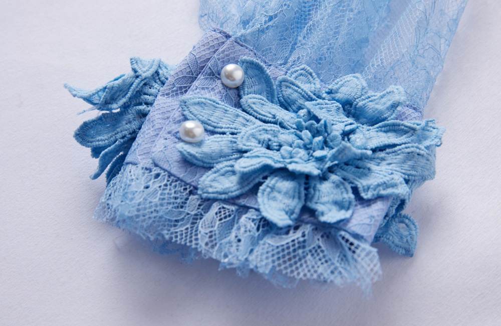 Big skirt flowers elegant embroidery long lace dress