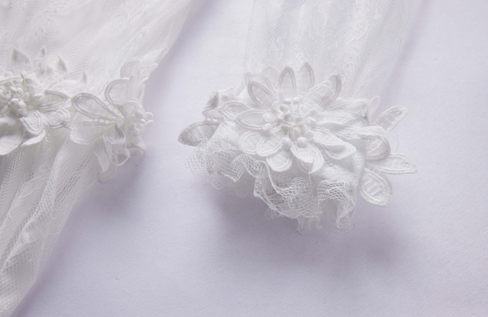 Big skirt flowers elegant embroidery long lace dress