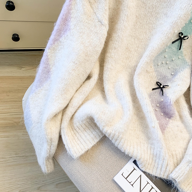 Red loose tops autumn and winter Western style sweater