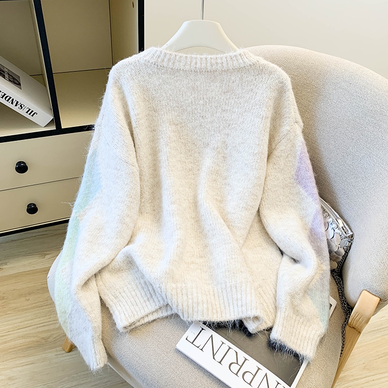 Red loose tops autumn and winter Western style sweater