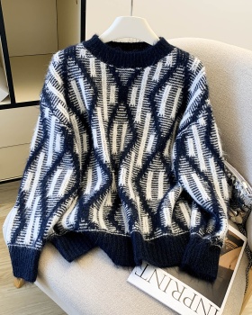 Quilted slim loose sweater lazy red brushed coat