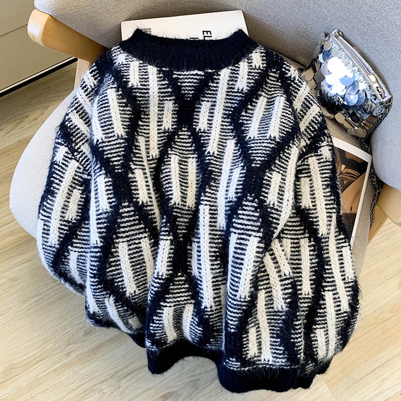 Quilted slim loose sweater lazy red brushed coat