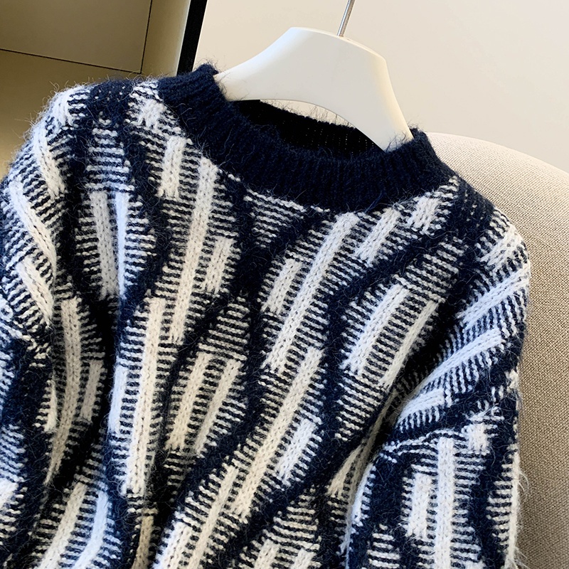 Quilted slim loose sweater lazy red brushed coat