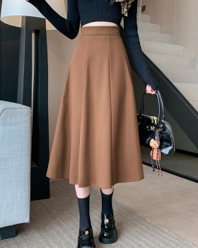 A-line big skirt woolen all-match Korean style skirt