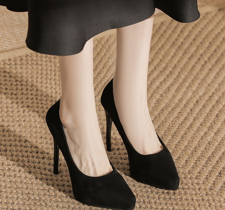 Pointed high-heeled platform fine-root low shoes