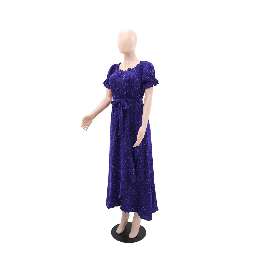 Pure European style A-line pinched waist dress for women