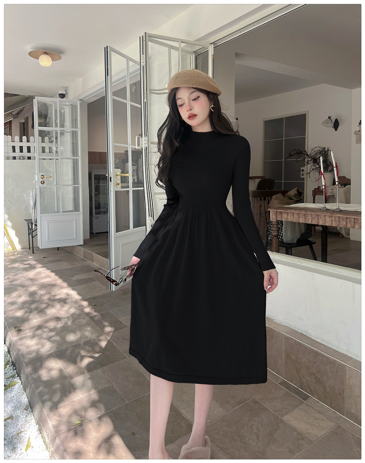 Long dress knitted sweater dress 2pcs set for women