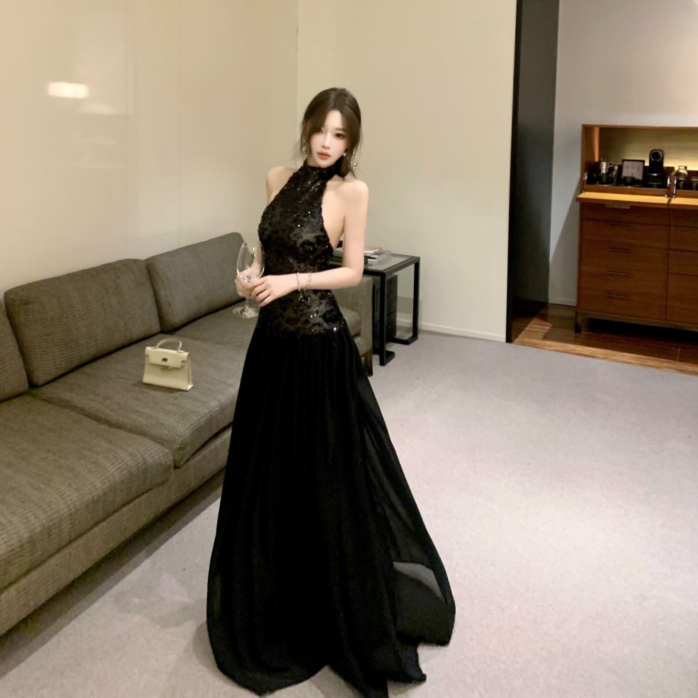 France style enticement formal dress halter dress