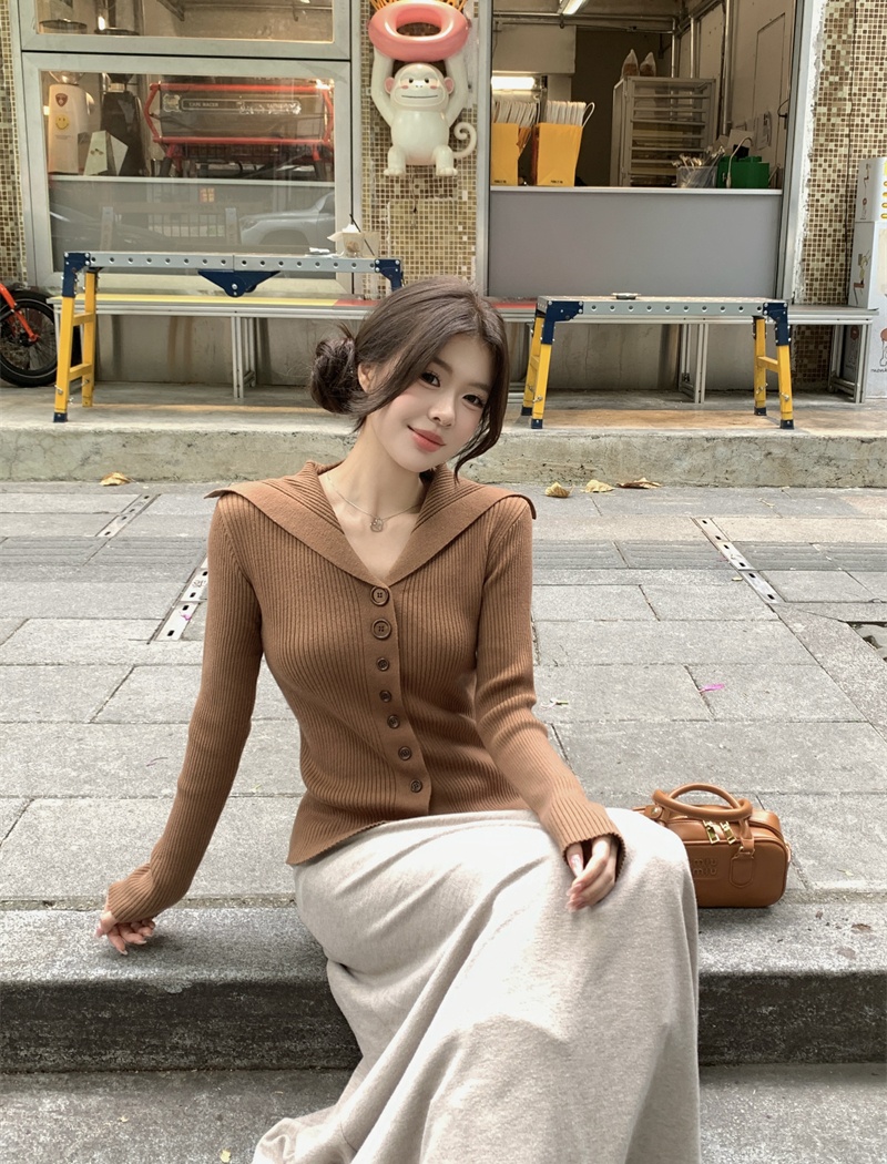 Slim bottoming shirt Western style tops for women