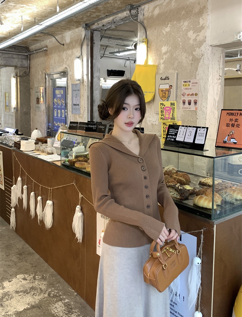 Slim bottoming shirt Western style tops for women