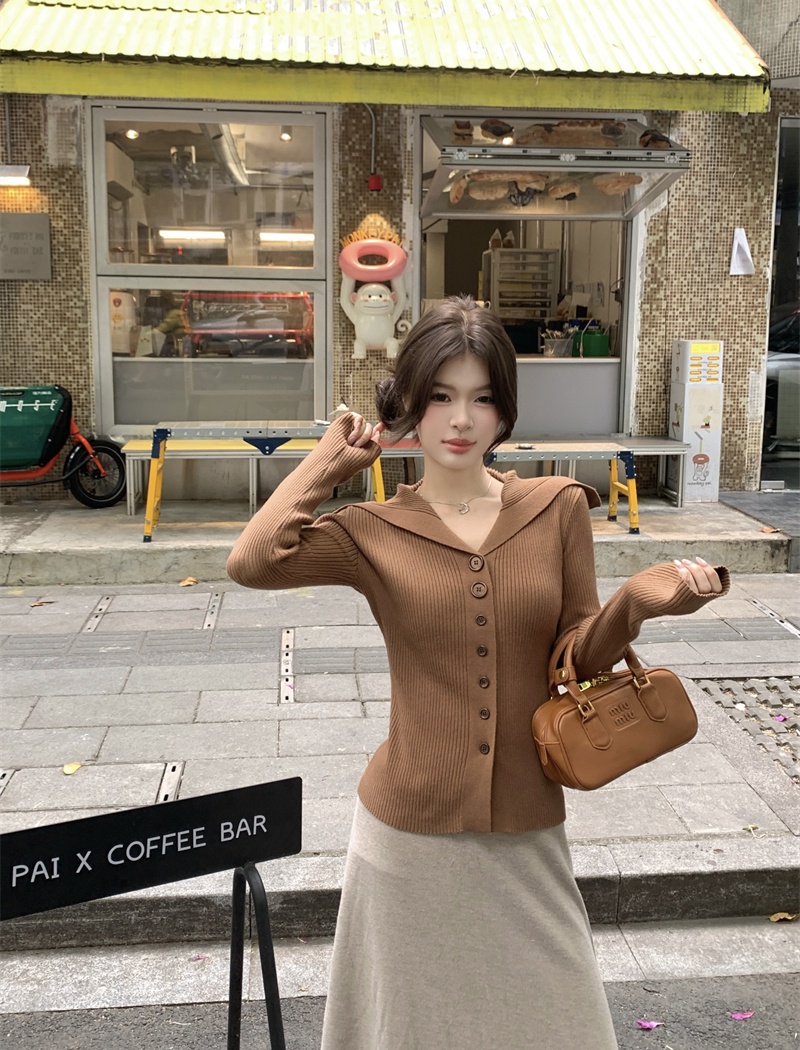 Slim bottoming shirt Western style tops for women