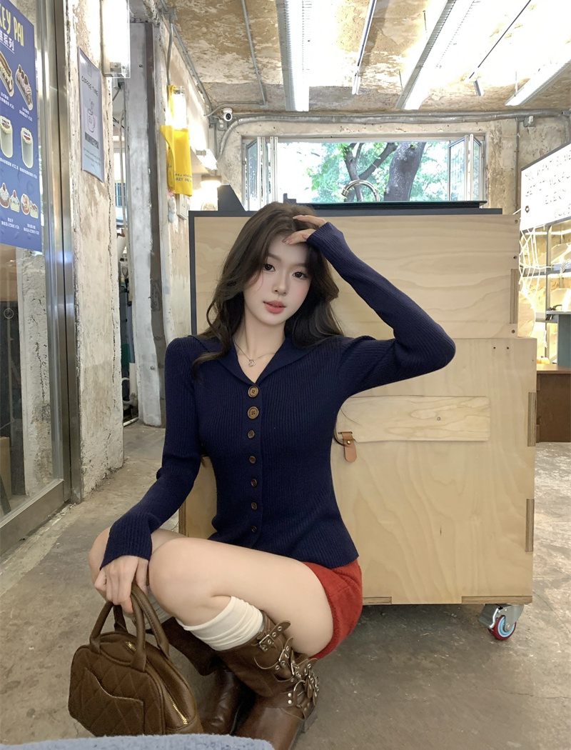 Slim bottoming shirt Western style tops for women