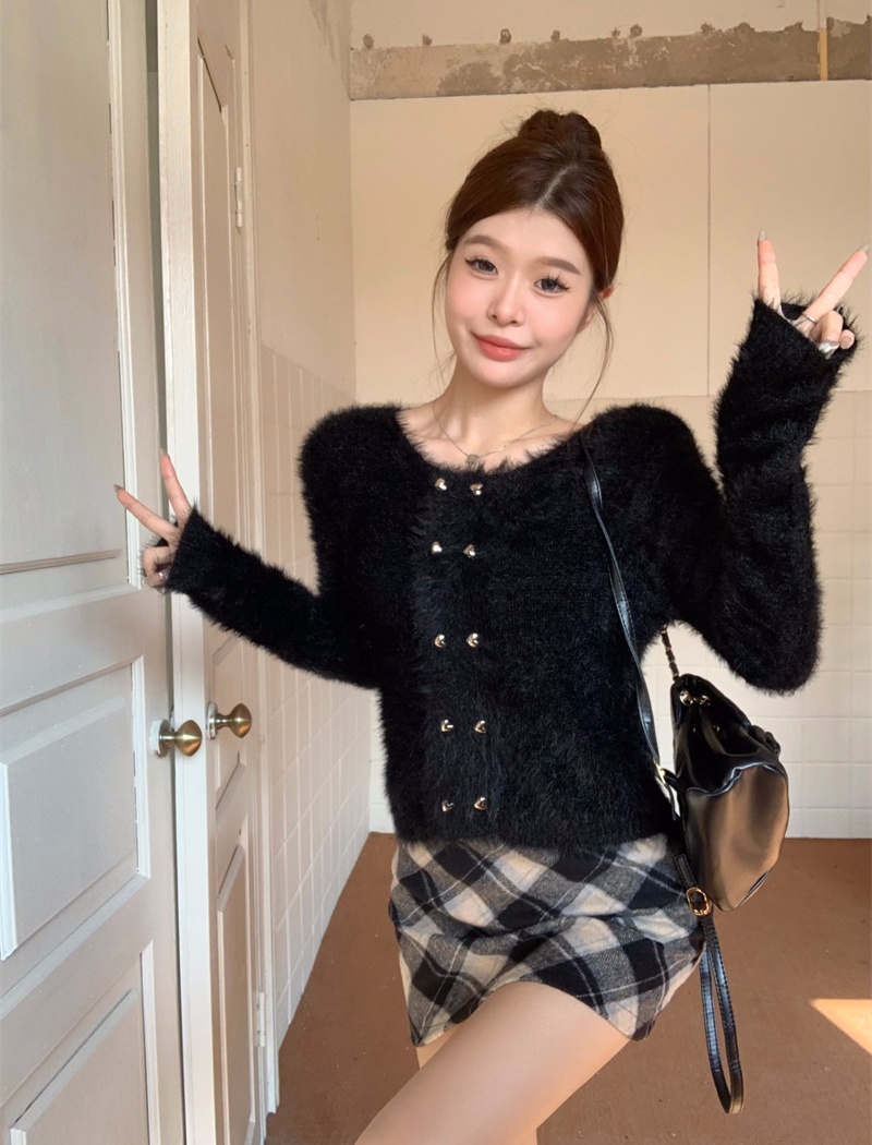 Temperament autumn and winter coat heart sweater for women