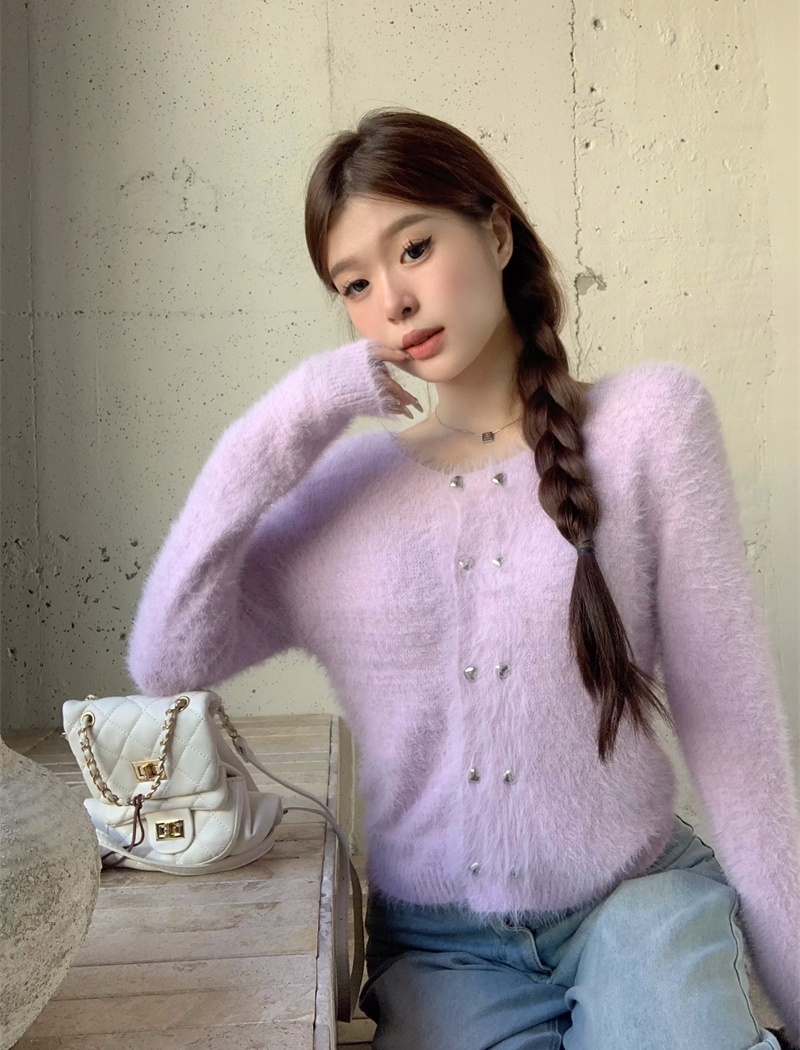 Temperament autumn and winter coat heart sweater for women