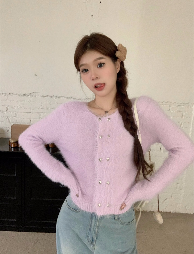 Temperament autumn and winter coat heart sweater for women