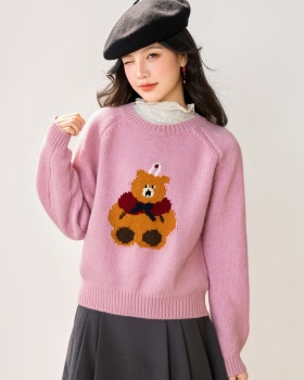 Korean style loose tops all-match lazy sweater for women