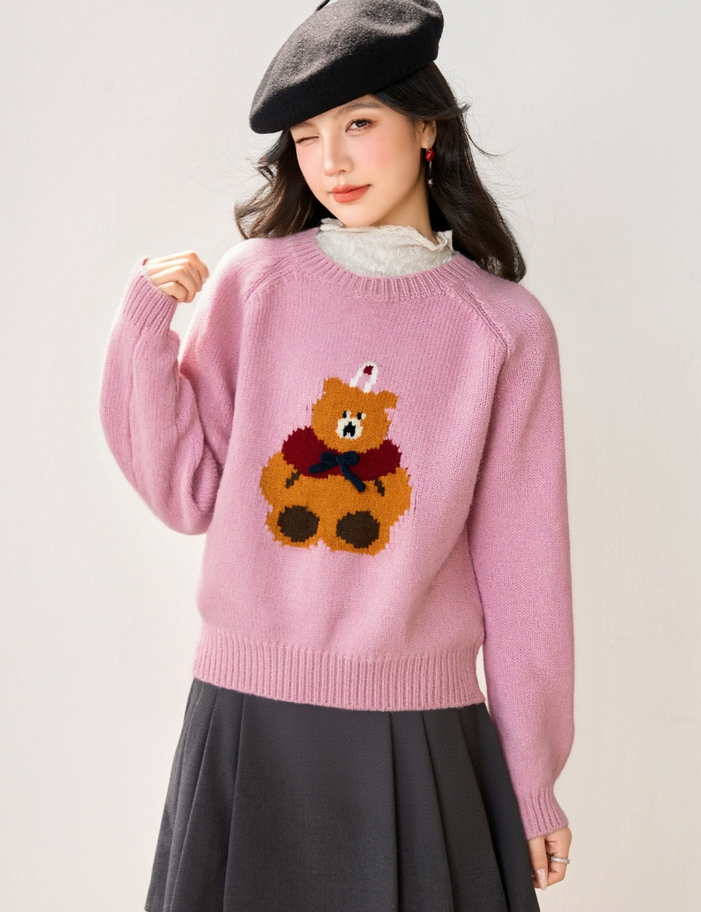 Korean style loose tops all-match lazy sweater for women