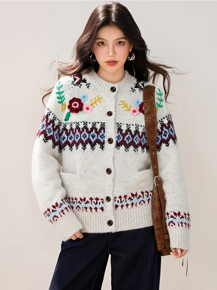 Show young winter sweater flowers college style tops