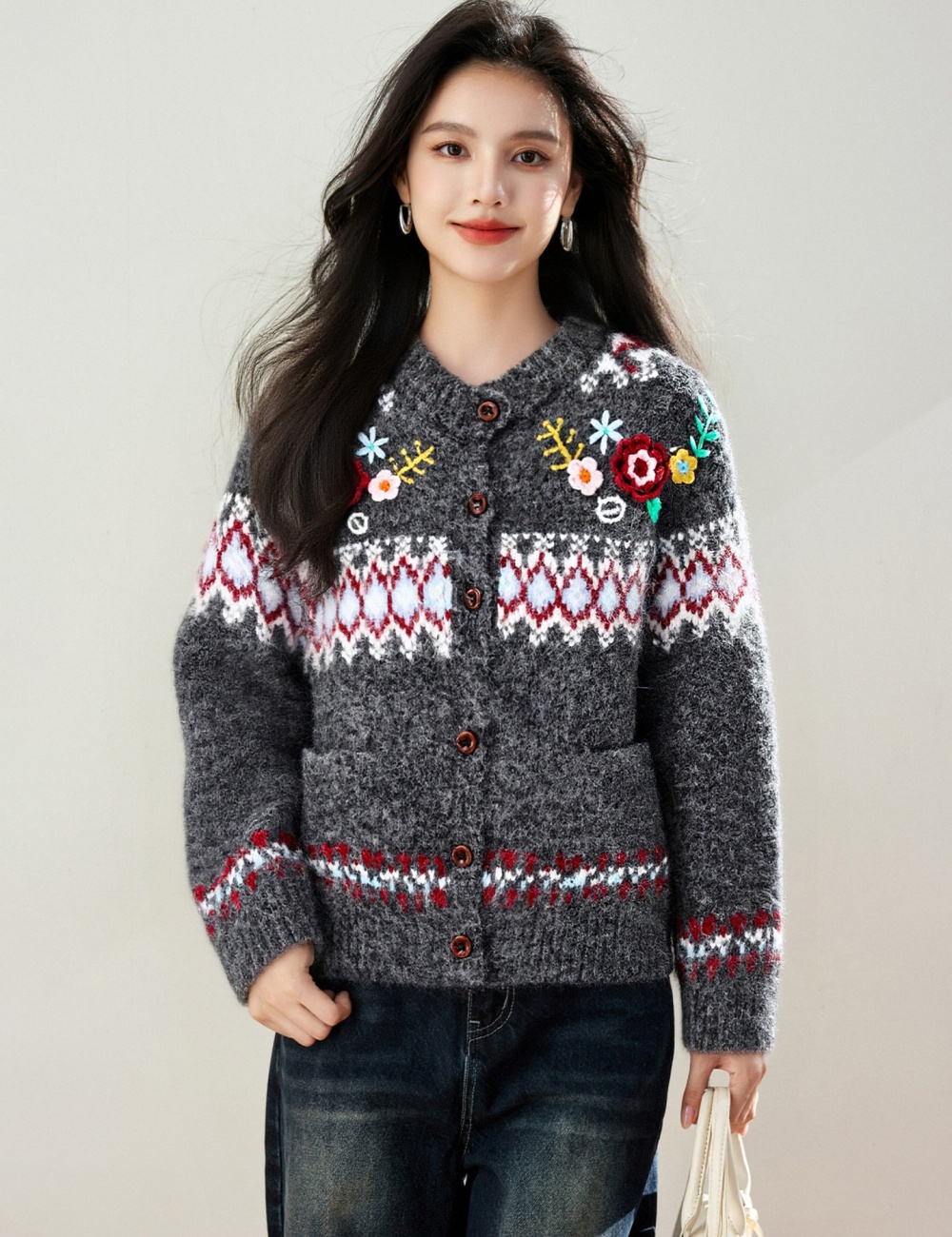 Show young winter sweater flowers college style tops