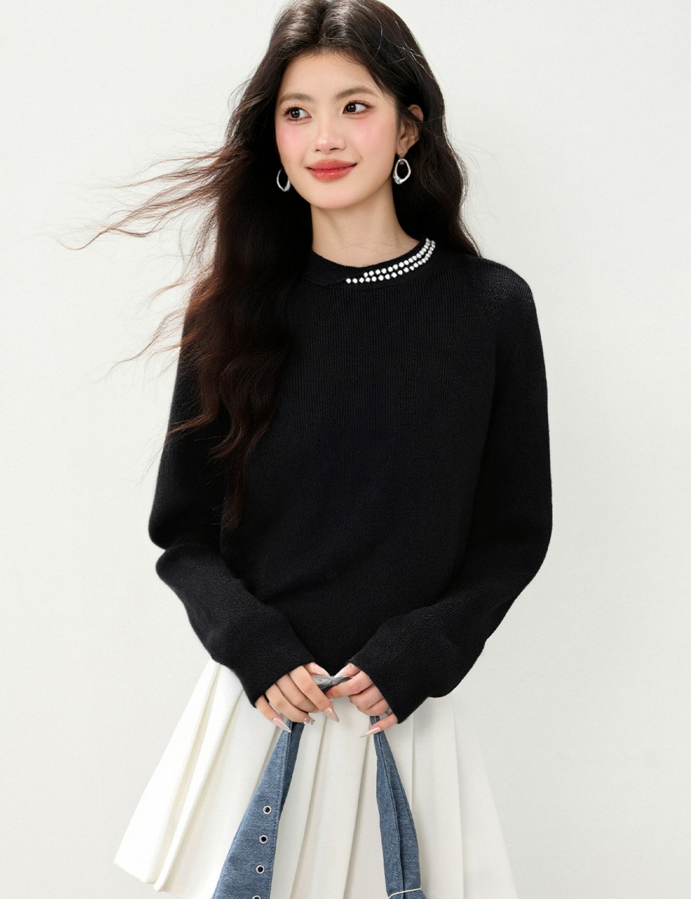 Pearl autumn and winter bottoming shirt loose tops